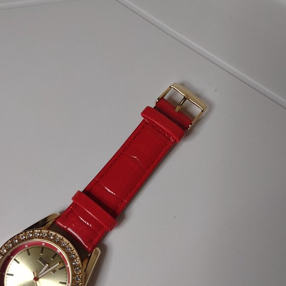 Red And Gold Tone Manhattan Analog Watch - Picture 2 of 12
